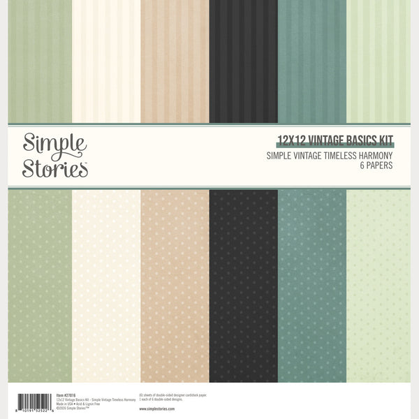 Simple Stories Basics Kit 12"X12", Simple Vintage Timeless Harmony (27016)