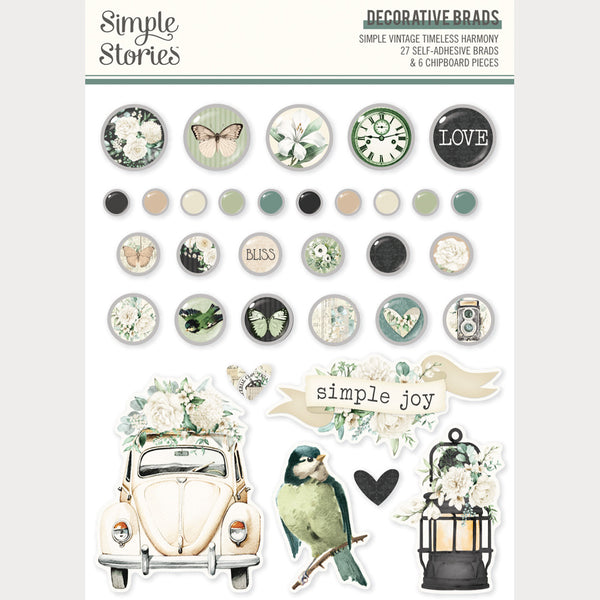 Simple Stories Adhesive Brads, Simple Vintage Timeless Harmony (27031)