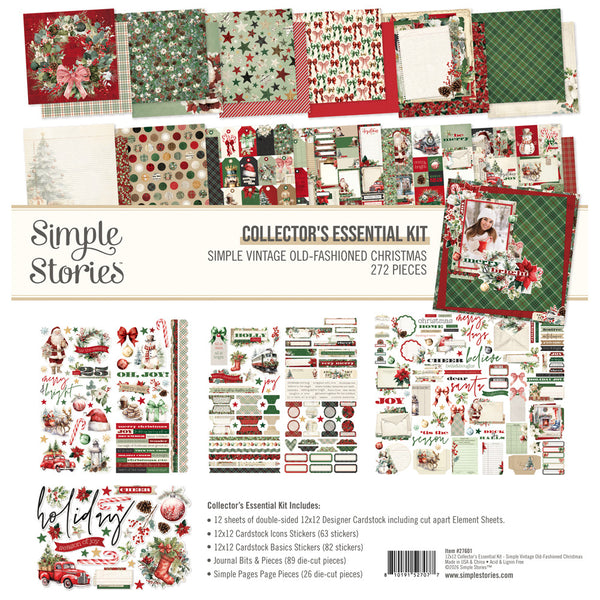 Simple Stories, 12X12 Collectors Essentials Kit, Simple Vintage Old-Fashioned Christmas