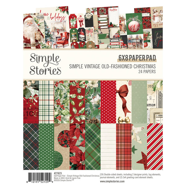 Simple Stories Paper Pad 6"X8", Simple Vintage Old-Fashioned Christmas (27623)