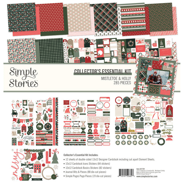 Simple Stories, 12X12 Collector's Essential Kit, Mistletoe & Holly