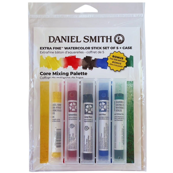 Daniel Smith, Professional Quality Extra Fine Watercolor Stick Set, Core Mixing Palette (5pc) with case