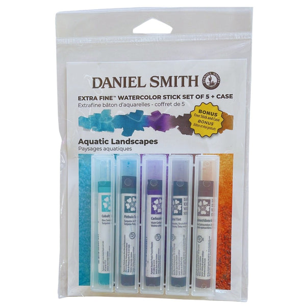 Daniel Smith, Professional Quality Extra Fine Watercolor Stick Set, Aquatic Landscapes (5pc) with case