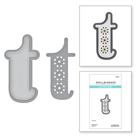 Spellbinders Etched Dies, Stitched T (S1-085)