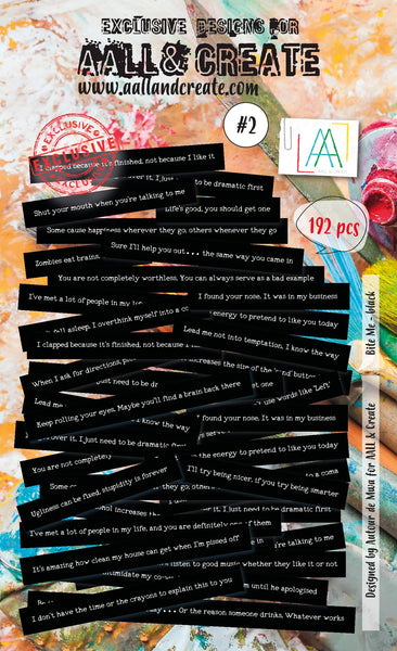 AALL & Create, Ephemera, #2, Bite Me, Black, 192 pcs. Designed by Autour de Mwa