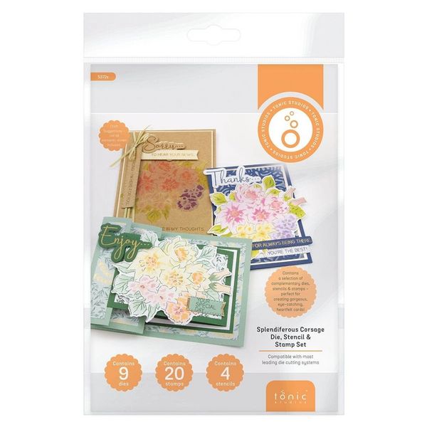 Tonic Studios Dies, Stamp & Stencil Collection, Splendiferous Corsage (5372e)