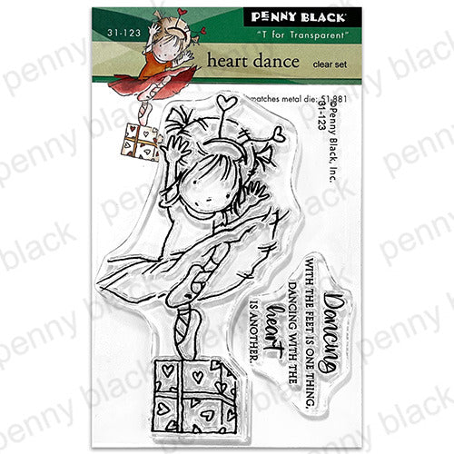Penny Black, Clear Stamps, 3"x4", Heart Dance (31-123)