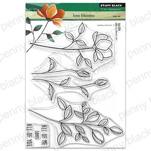 Penny Black, Clear Stamps, 5"x7", Love Blooms (31-124)