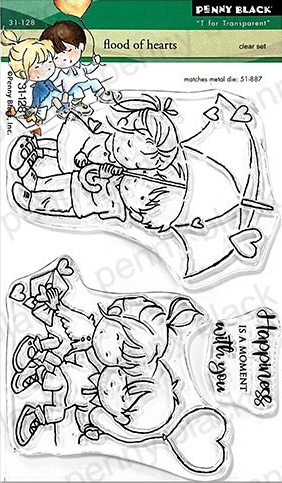 Penny Black, Clear Stamps, 4"x6", Flood of Heart (31-128)