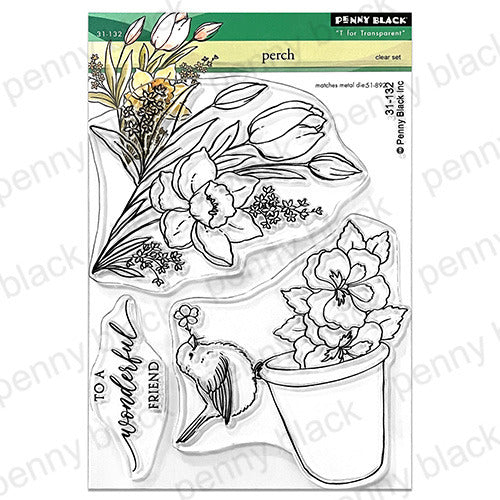 Penny Black Clear Stamps, 5"x6.5", Perch (31-132)