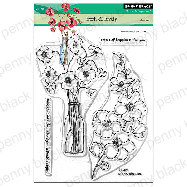 Penny Black, Clear Stamps, 5" x 6.5", Fresh & Lovely (31-201)