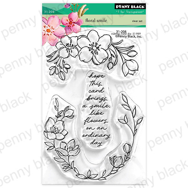 Penny Black Clear Stamps 4"x6", Floral Smile (31-208)
