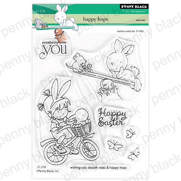 Penny Black Clear Stamps 5"x6.5", Happy Hops (31-218)