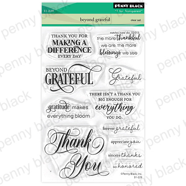 Penny Black Clear Stamps, 5"x6.5", Beyond Grateful (31-229)