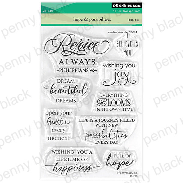 Penny Black Clear Stamps, 5"x6.5", Hope & Possibilities (31-230)