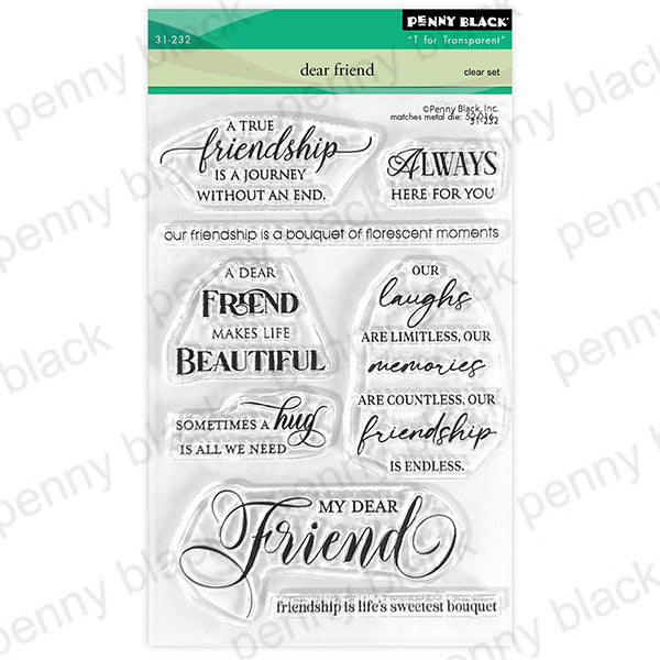 Penny Black Clear Stamps, 5"x6.5" Dear Friend (31-232)