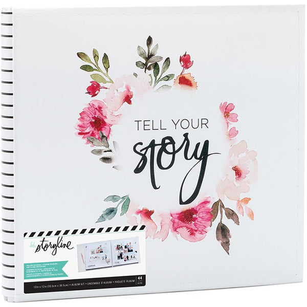 Heidi Swapp Storyline2 Post Bound Album 12"X12", White Floral