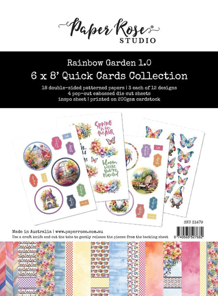 Paper Rose Studio, 6X8 Quick Cards Collection, Rainbow Garden 1.0