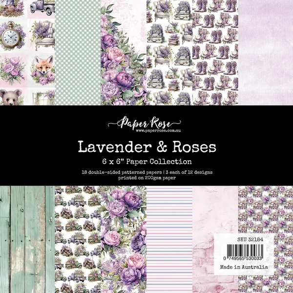 Paper Rose, Lavender And Roses Collection, 6"x6" Paper Pack (#32184)