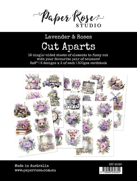 Paper Rose, 6"x8" Cut Aparts Paper Pack, Lavender & Roses (#32280)