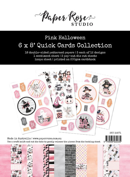 Paper Rose Studio, 6X8 Quick Cards Collection, Pink Halloween