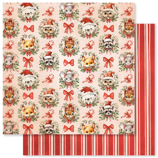Paper Rose, 12X12 Patterned Paper, Woodland Christmas E