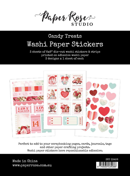 Paper Rose, Washi Paper Stickers, Candy Treats (#33426)