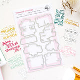 Pinkfresh Studio Clear Stamp Set 4"X6" & Dies Combo, Treasured Greetings (337726 & 337826)