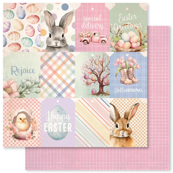 Paper Rose, Double-Sided Patterned Paper, 12"x12", Easter Memories Basics - A