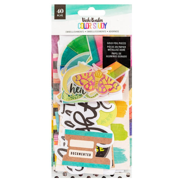 Vicki Boutin Color Study Ephemera Cardstock Die-Cuts, Journaling W/Foil Accents