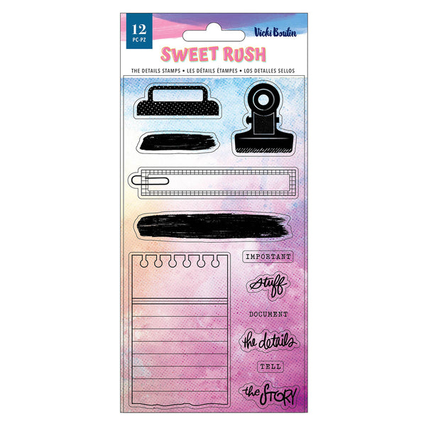 Vicki Boutin Sweet Rush Clear Stamps 12/Pkg, The Details