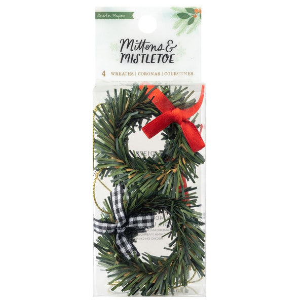 Crate Paper, Mittens & Mistletoe Wreaths 4/Pkg (34013751)
