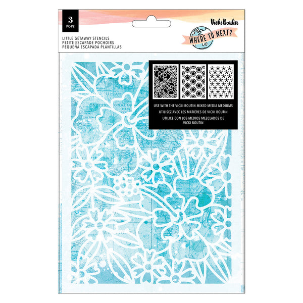 Vicki Boutin Where To Next Stencil Pack 3/Pkg, Little Getaway