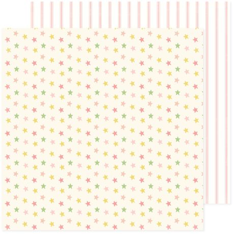 American Crafts Patterned Double-Sided Cardstock 12"X12", Hello Little Girl, Twinkle (34030037)