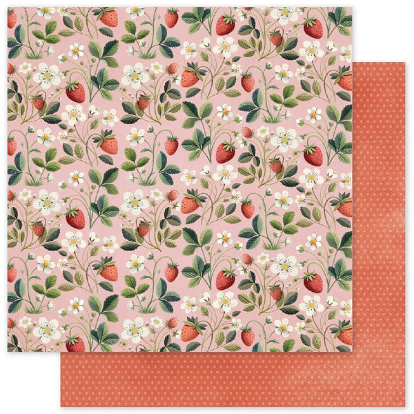 Paper Rose, 12X12 Double Sided Paper, Strawberry Friends - B (34866)