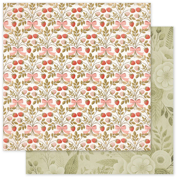 Paper Rose, 12X12 Double Sided Paper, Strawberry Friends Basics - E (34899)