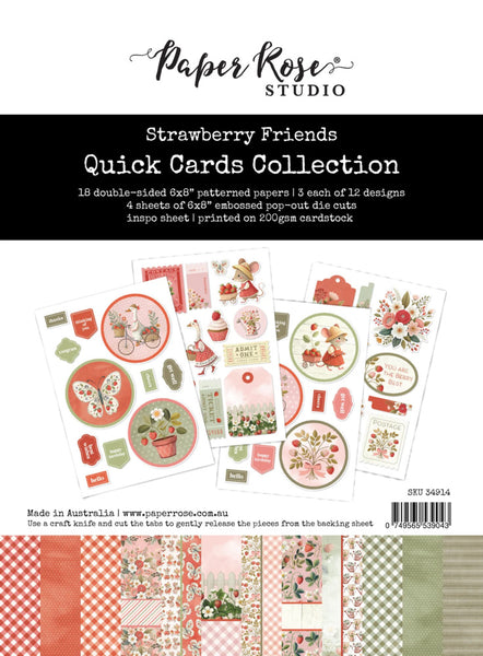 Paper Rose, 6X8 Quick Cards Collection, Strawberry Friends (34914)