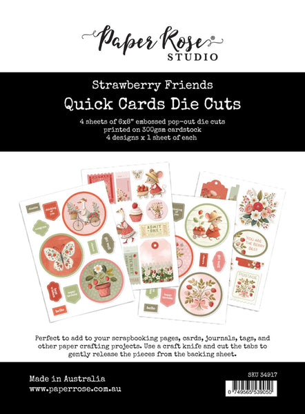 Paper Rose, Strawberry Friends, Quick Cards Die Cuts (34917)
