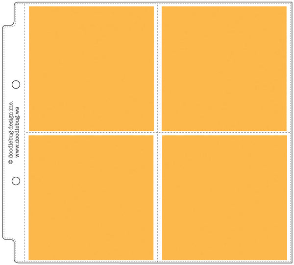 Doodlebug Page Protectors 8"X8" 12/Pkg, (4) 4"X4" Pockets
