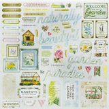 49 And Market, Chipboard Set, Sentiments, From the Garden (FTG-35483)
