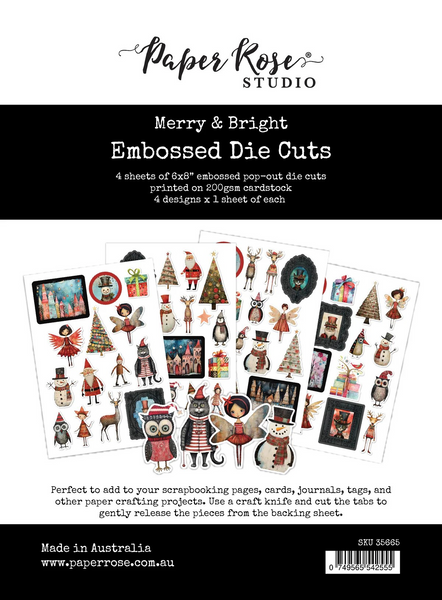Paper Rose Studio, Embossed Die Cuts, Merry & Bright (#35665)