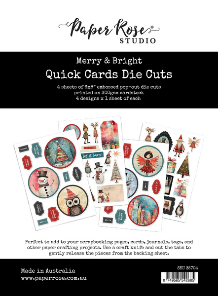 Paper Rose Studio, Quick Cards Die Cuts, Merry & Bright (#35704)
