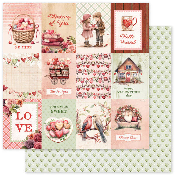 Paper Rose, 12"X12" Patterned Paper, Heartwood House - A (35716) - Scrapbooking Fairies