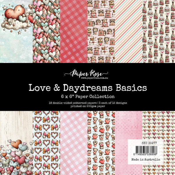 Paper Rose, 6X6 Paper Collection, Love & Daydreams Basics (35977) - Scrapbooking Fairies