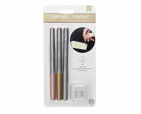 American Crafts, Fine Knit Metal Markers with Replacement Nibs