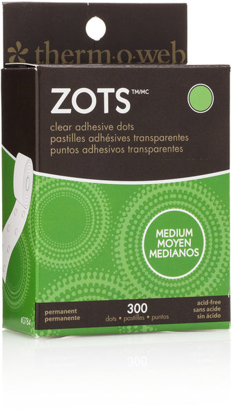 Thermoweb Zots Clear Adhesive Dots, Medium 3/8"X1/64" Thick 300/Pkg (#3784)