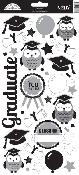 Doodlebug Design Cardstock Stickers Icons, Cap & Gown