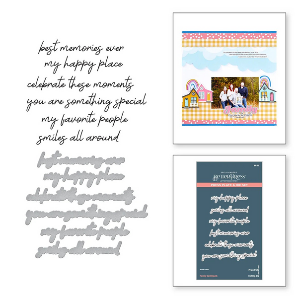 Spellbinders, Press Plate & Die Set from the Storytelling, Family Sentiments (BP-173)