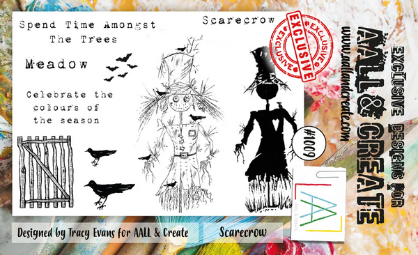 AALL & Create, #1009, Scarecrow, A6 Photopolymer Clear Stamp Set, Designed by Tracy Evans