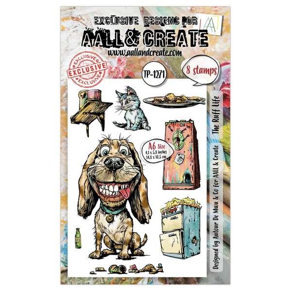 AALL & Create, #TP-1271, The Ruff Life, A6 Photopolymer Clear Stamp Set, Designed by Autour De Mwa & Co